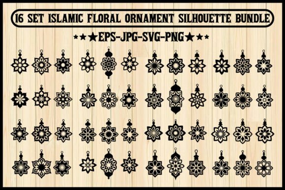 16 Set Islamic Floral Ornament Bundle
