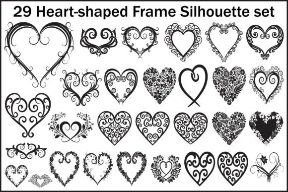 29 Elegant Heart-Shaped Frame Silhouette Collection Overview