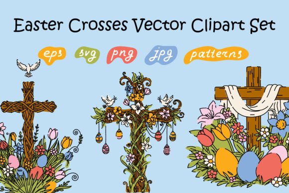 Easter Cross Vector Clipart Set: A Strategic Asset for Christian Design