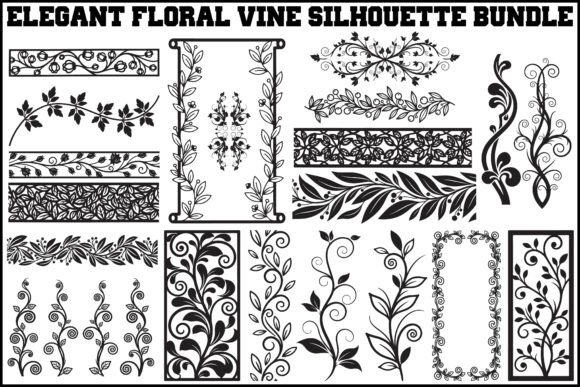 Elevate Your Craft with the Elegant Floral Vine Silhouette Bundle SV