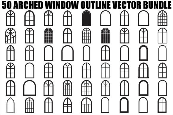 Elevating Design with the Arched Window Outline Vector Bundle