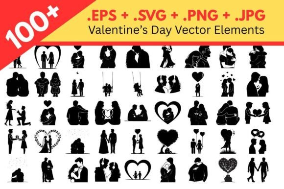 Elevating Romantic Design: The Strategic Value of the Valentine Day Couple Vector Pack