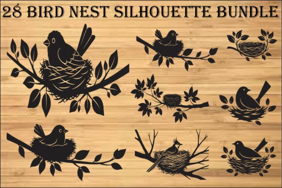 Enhancing Creative Projects with the Bird Nest Silhouette Bundle
