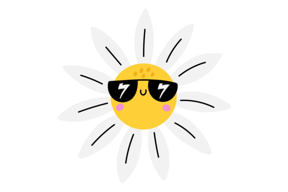 Flower Face in Sunglasses: Comic Chamomile Charm