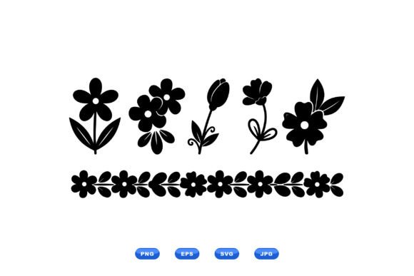 Folk Floral SVG Clipart: Minimalist Design