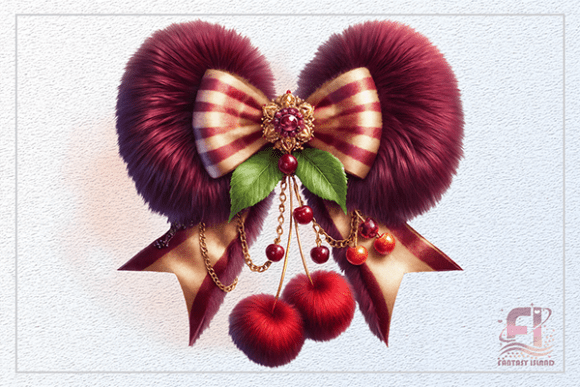 Furry Bow with Cherries PNG Clipart: A Detailed Evaluation for Designers