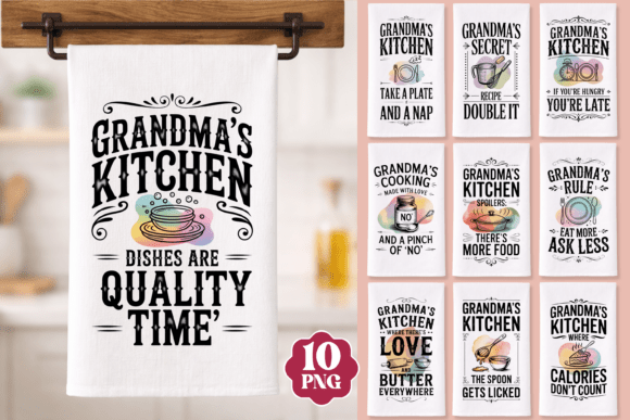 Grandma Kitchen Hand Towel Design Bundle