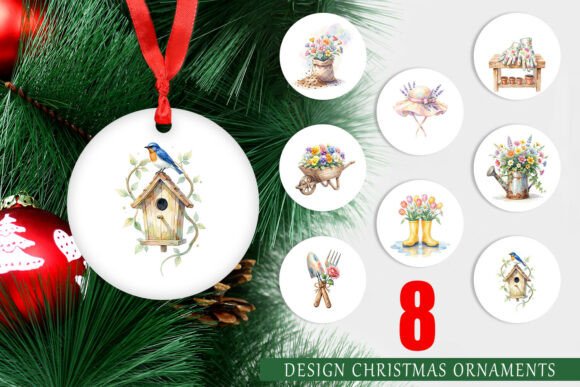 Integrating Watercolor Garden Tools Ornament PNG into Your Holiday Design Workflow