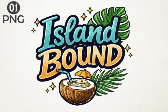 Island Bound PNG Clipart Design: Elevate Your Tropical Projects with High-Quality Art