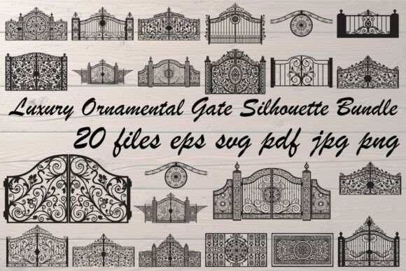 Luxury Ornamental Gate Silhouette Bundle: Elevating Design with Precision and Style