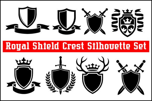 Mastering Heraldic Design: A Guide to the Royal Shield Crest Silhouette Set