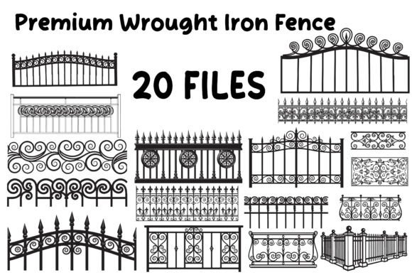 Mastering Ornamental Design with the Premium Wrought Iron Fence Vector Bundle