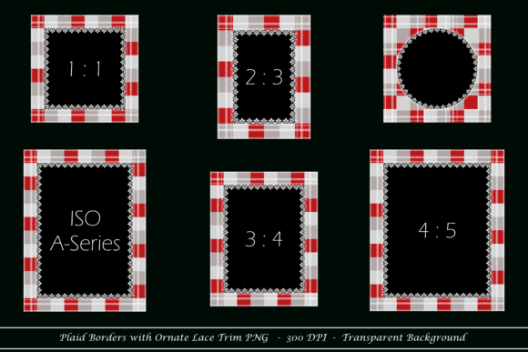 Red Plaid Border with Ornate Lace Trim
