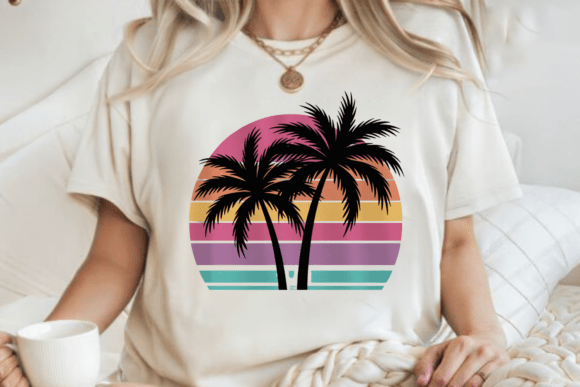 Retro Palm Beach Sunset PNG: A Vintage Vibe