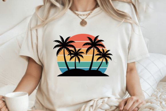 Retro Tropical Island Sunset PNG Guide