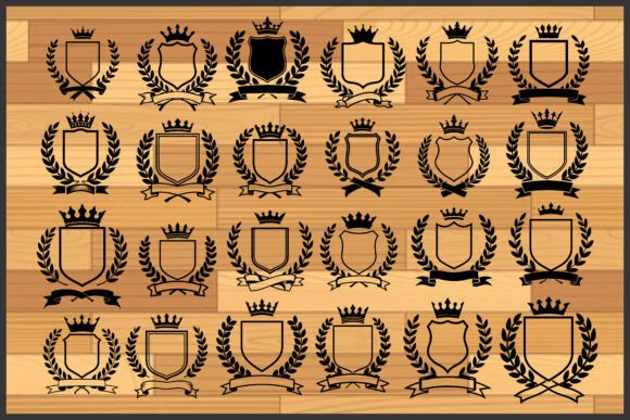 Royal Crest Shield Silhouette Bundle: Elevating Brand Identity with Timeless Design