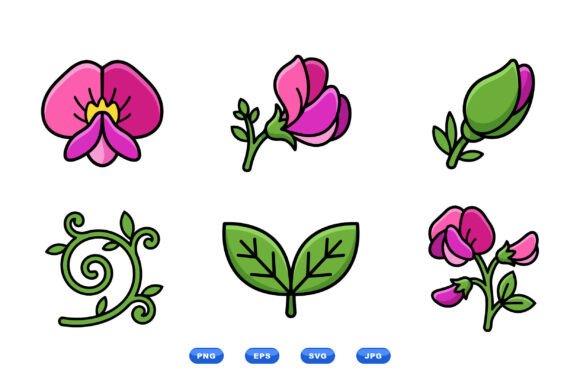 Sweet Pea Floral Clipart Pack Guide
