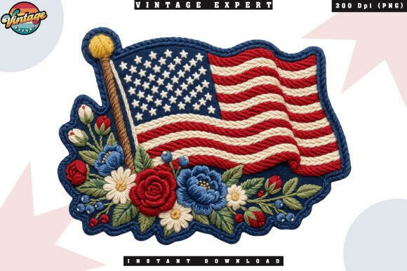 Understanding the 4th of July Flower Flag Crochet Yarn PNG for Patriotic Design Projects