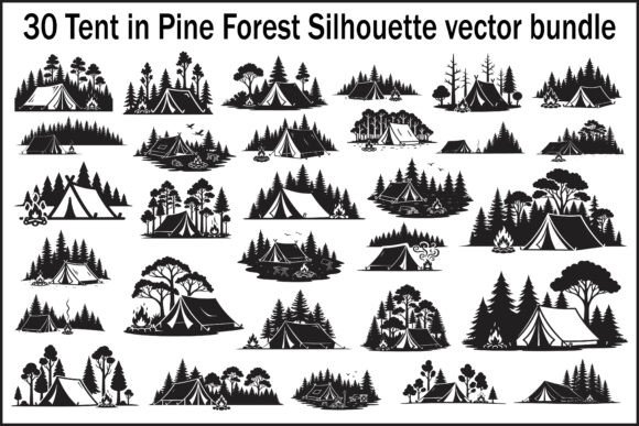 Unlocking Creativity with the 30 Tent in Pine Forest Silhouette Bundle