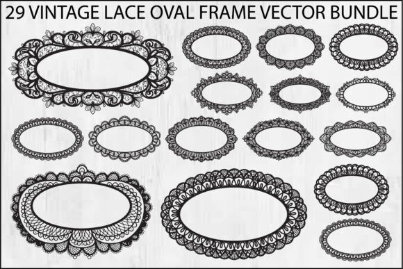 Vintage Lace Oval Frame Bundle: Elevating Designs with Timeless Elegance