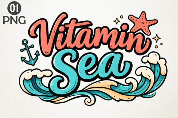 Vitamin Sea Beach Quote PNG Clipart Guide